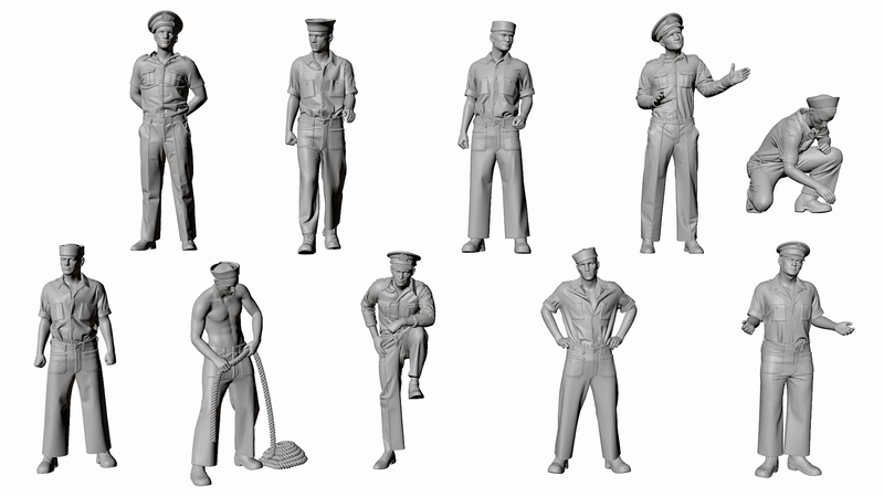WWII US Navy - PT Boat Crew - Pacific - 10 Figures - Set 1