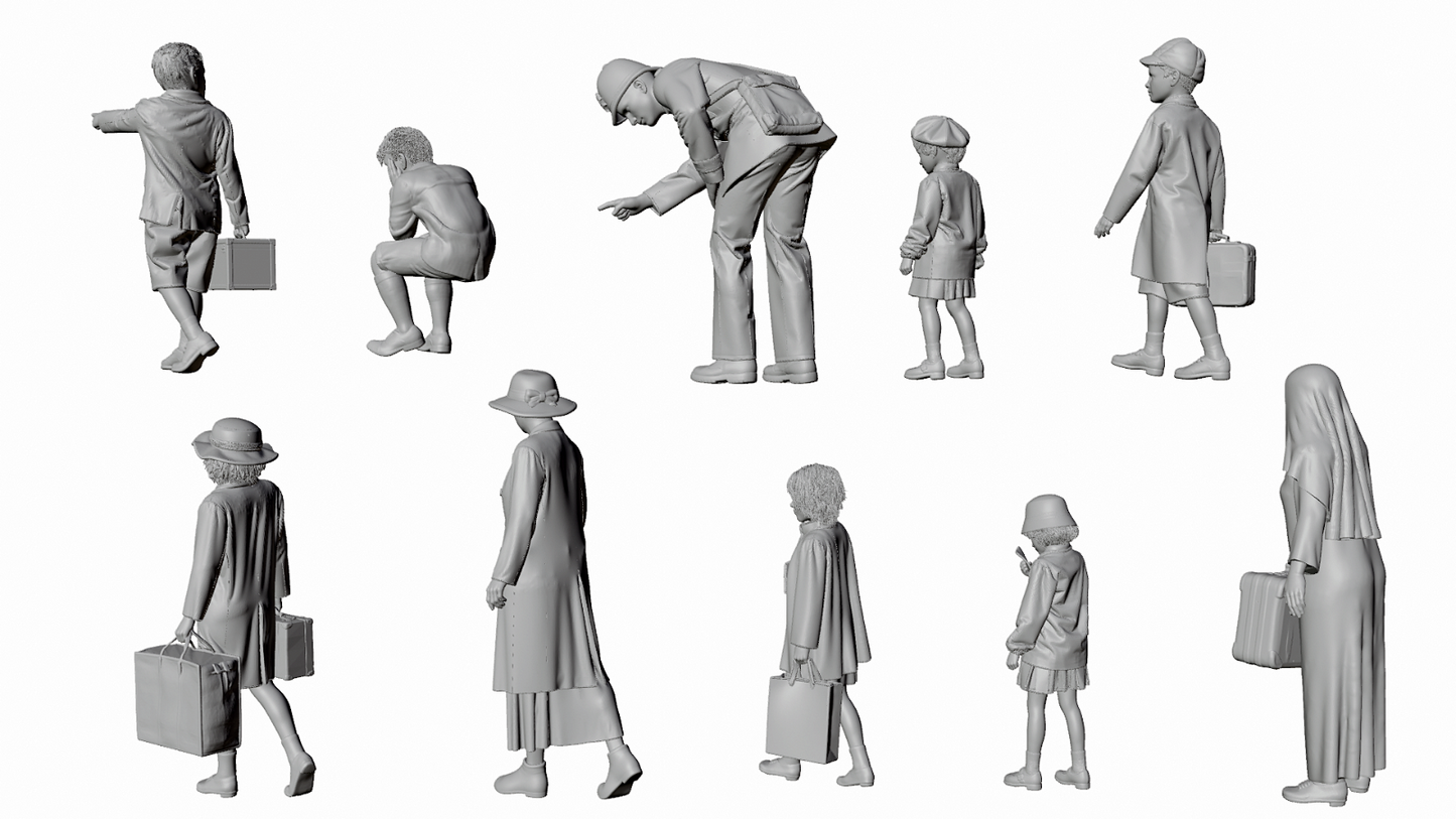 WWII The Blitz - Evacuees - Set 1 - 10 Figure Set