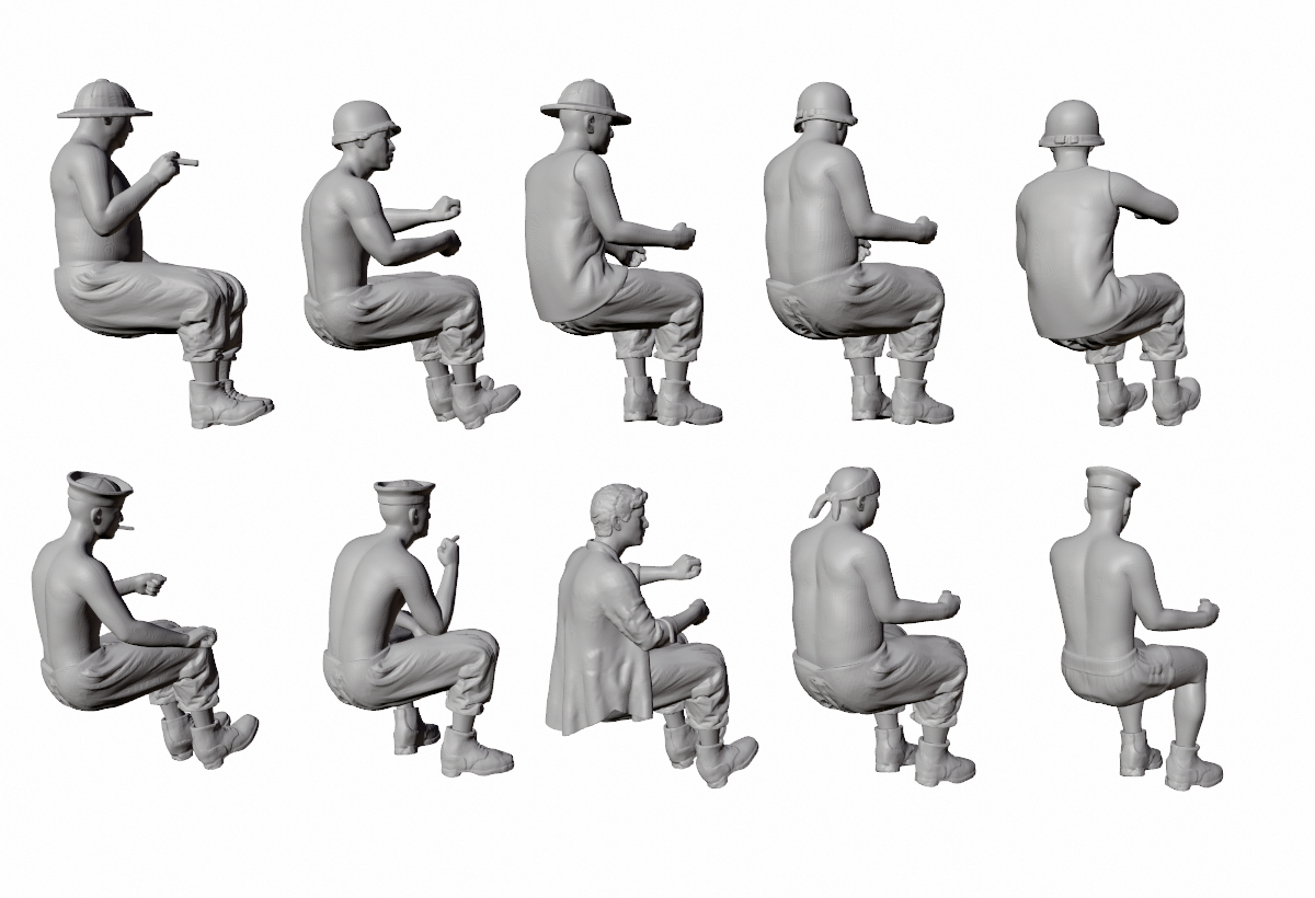 WWII US Navy Seabees - Tractor/Bulldozer Operators/Truck Drivers - 10 Figure Set