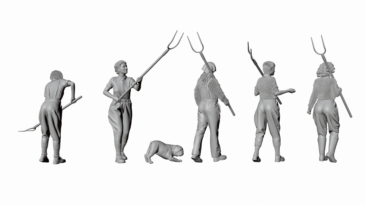 Home Front - Britain - Land Army Set 1 - Hay Harvest - 6 Figure Set
