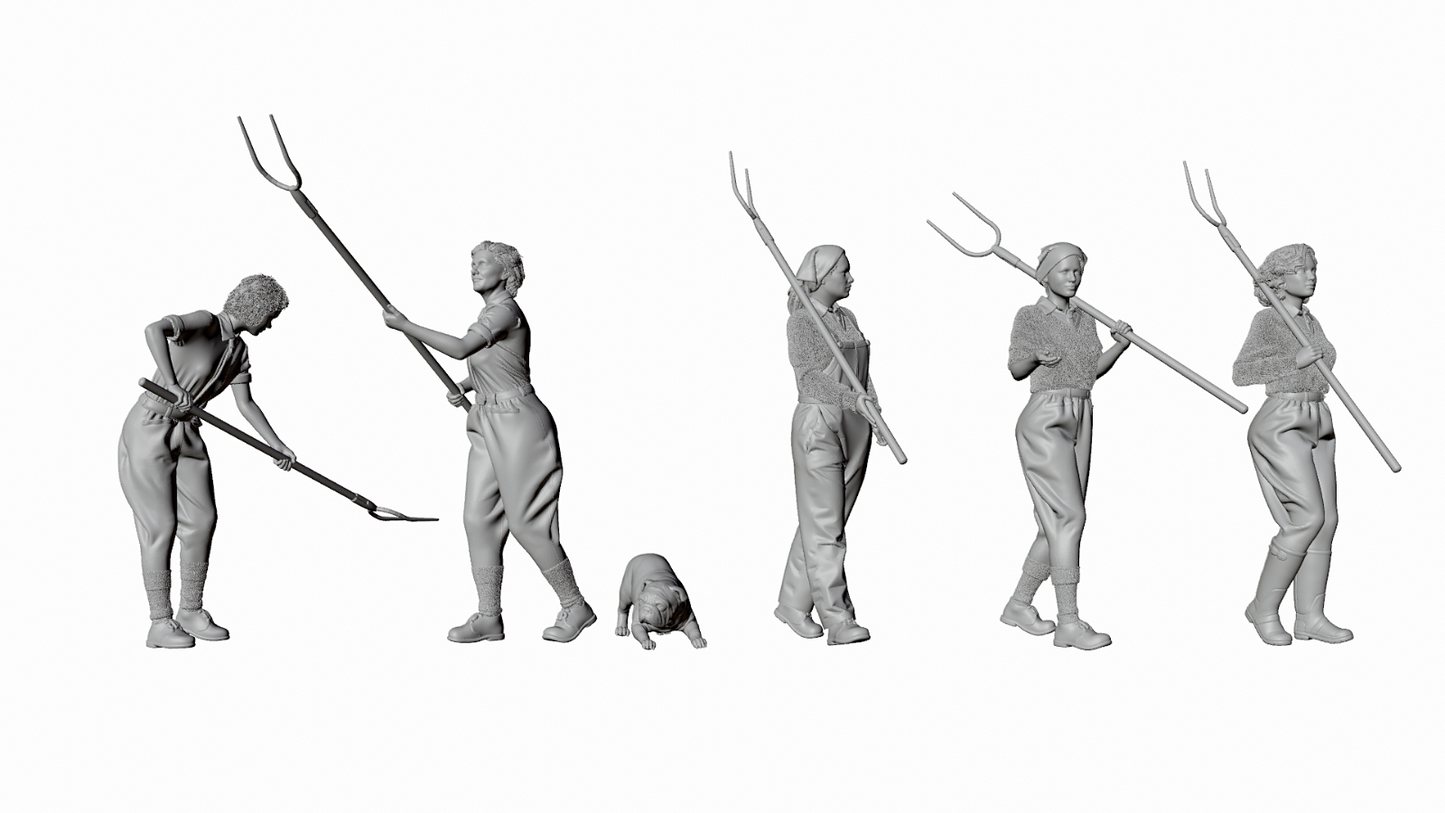 Home Front - Britain - Land Army Set 1 - Hay Harvest - 6 Figure Set