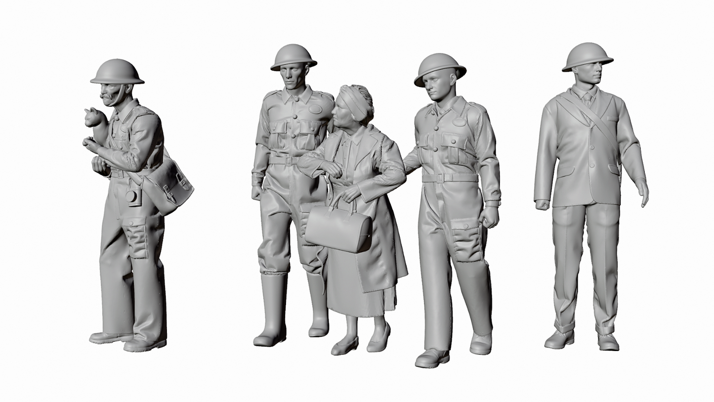 WWII The Blitz - ARP Wardens - Set 1 - 5 Figure Set
