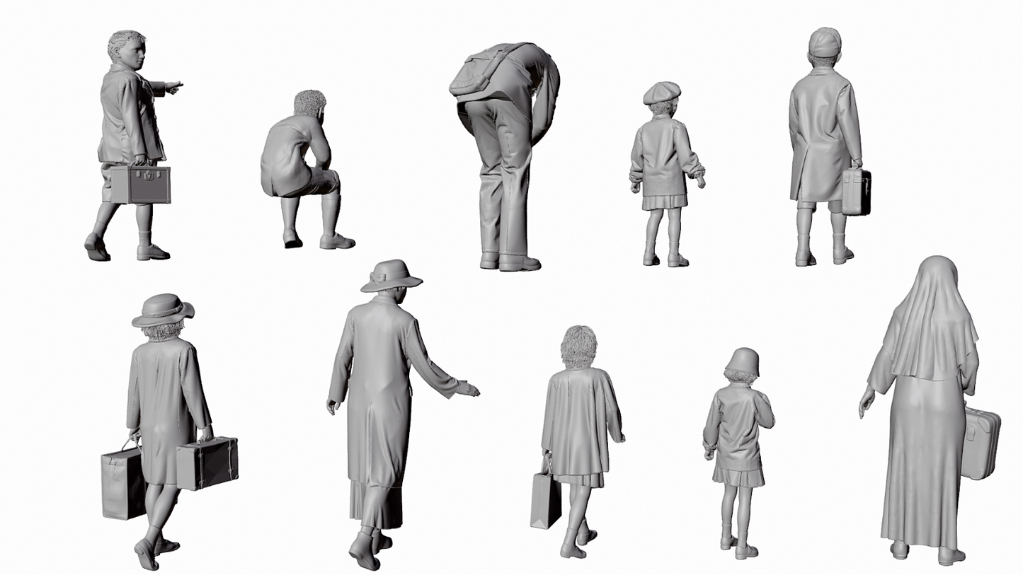 WWII The Blitz - Evacuees - Set 1 - 10 Figure Set