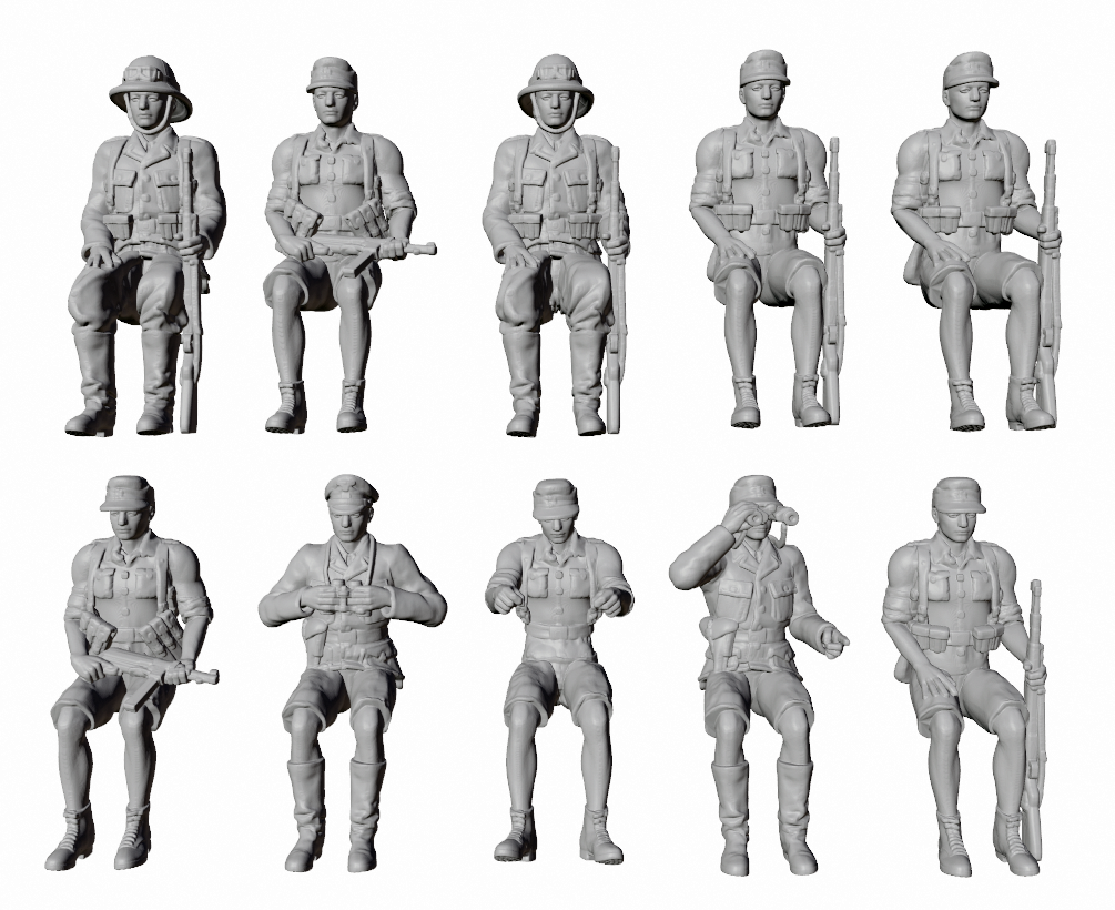 WWII Afrika Korps DAK Troop Carrier - Set A - 10 Figure Set