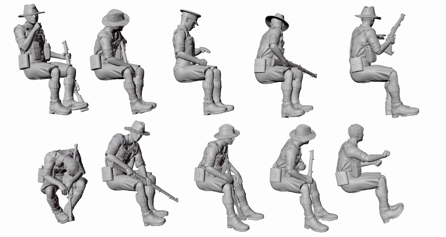 WWII Australian North Africa Truck Rider Set - 10 Figure Set