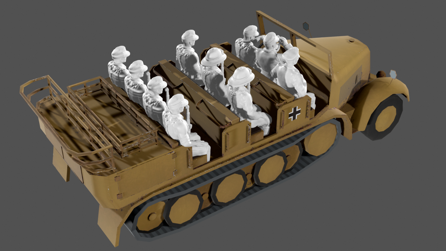 WWII Afrika Korps DAK Troop Carrier - Set A - 10 Figure Set