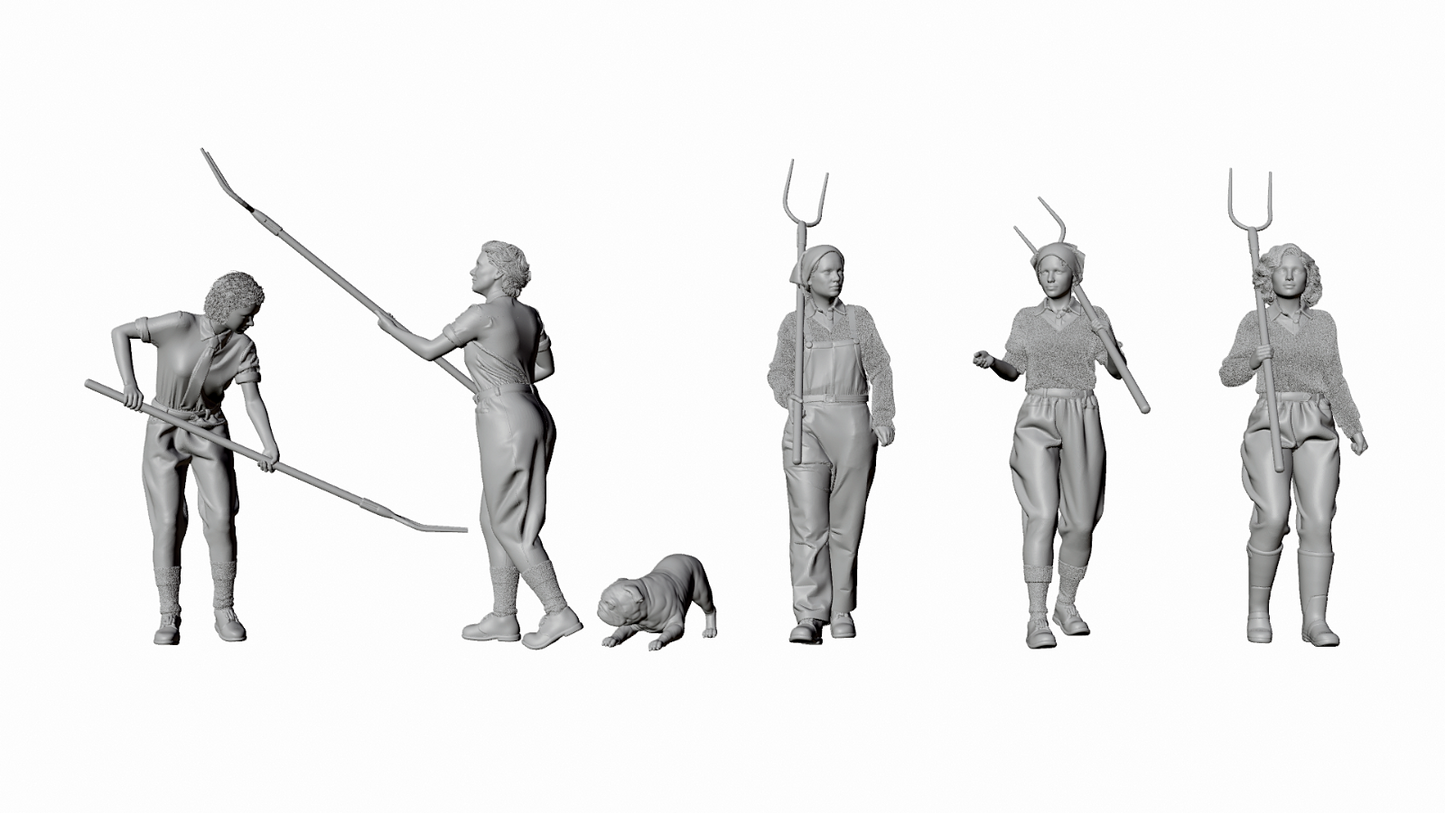 Home Front - Britain - Land Army Set 1 - Hay Harvest - 6 Figure Set
