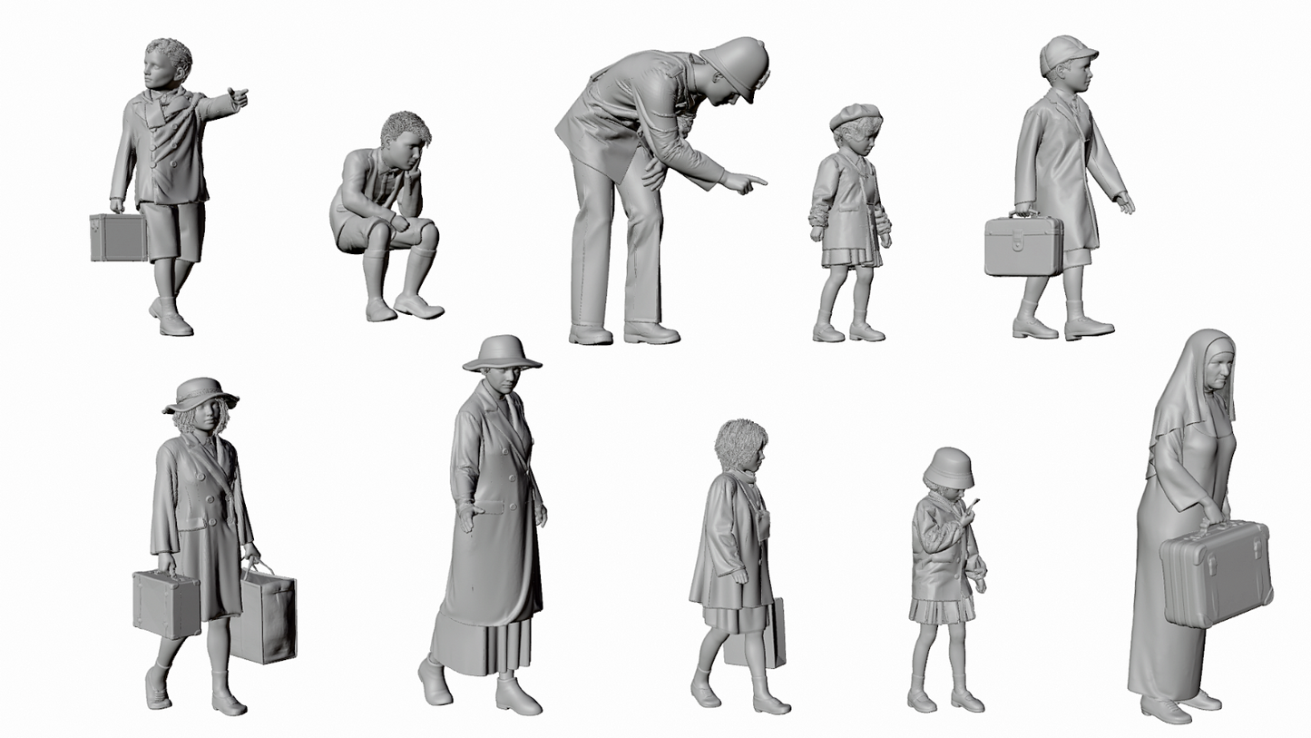 WWII The Blitz - Evacuees - Set 1 - 10 Figure Set
