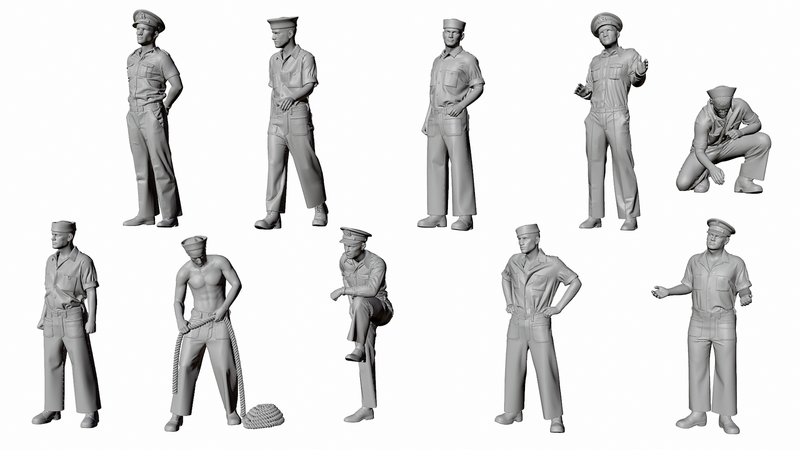 WWII US Navy - PT Boat Crew - Pacific - 10 Figures - Set 1