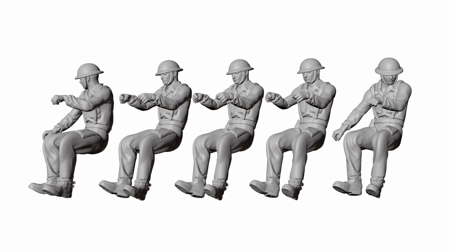 WWII British Army Drivers - Left Hand Drive - 5 Figure Set