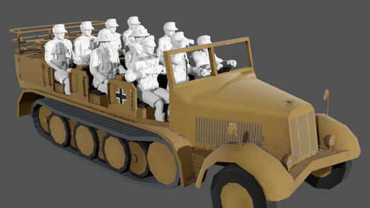 WWII Afrika Korps DAK Troop Carrier - Set A - 10 Figure Set