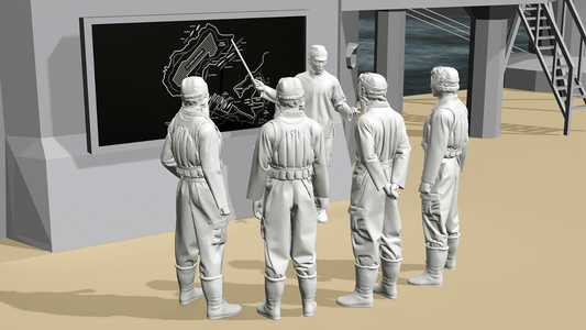 WWII Imperial Japanese Navy - Carrier Pilot Mission Briefing - 5 Figure Set
