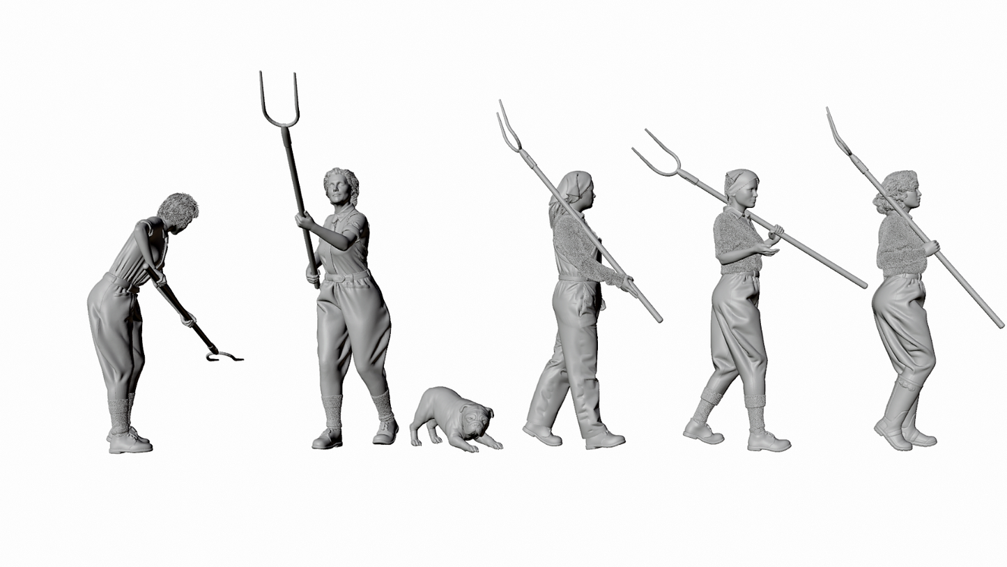 Home Front - Britain - Land Army Set 1 - Hay Harvest - 6 Figure Set