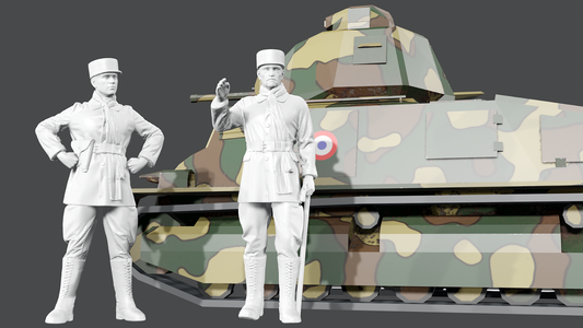 WWII 1940 Battle of France French Tank Crew - Orders - 5 Figure Set