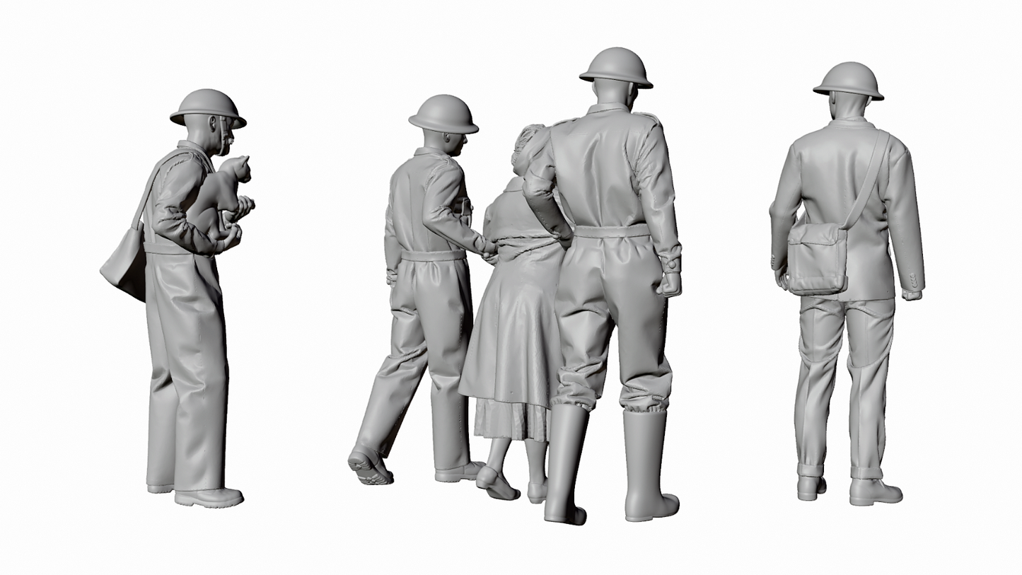 WWII The Blitz - ARP Wardens - Set 1 - 5 Figure Set