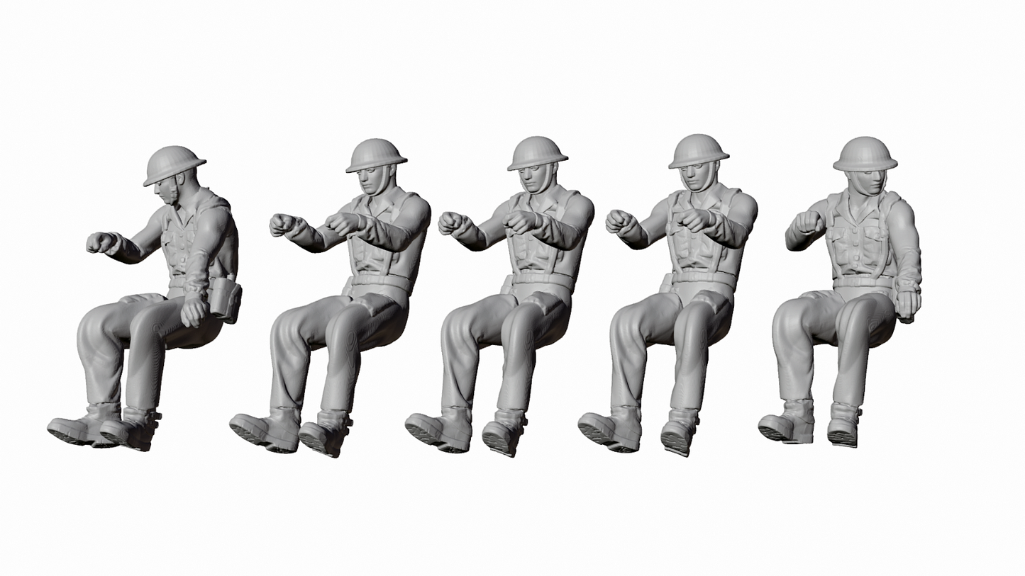 WWII British Army Drivers - Right Hand Drive - 5 Figure Set
