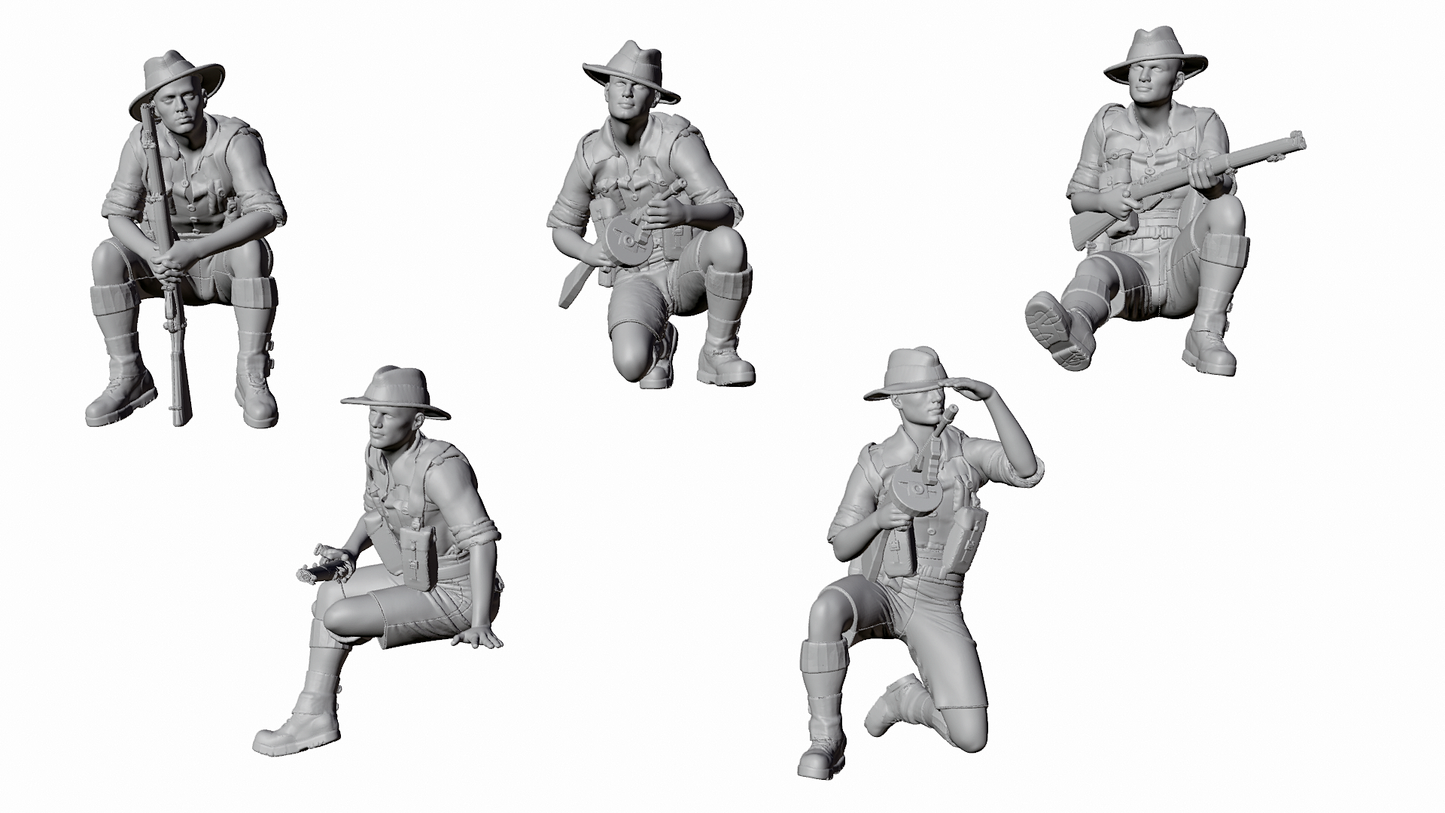 a set of four black and white images of a man with a gun