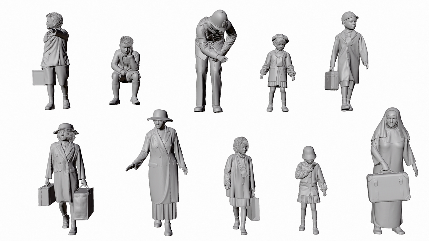 WWII The Blitz - Evacuees - Set 1 - 10 Figure Set