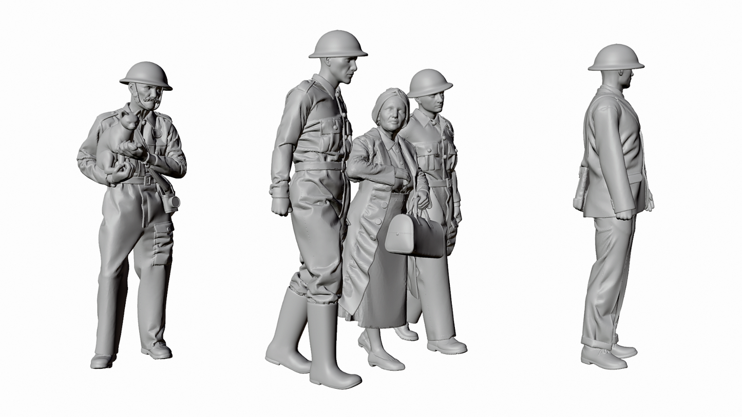 WWII The Blitz - ARP Wardens - Set 1 - 5 Figure Set