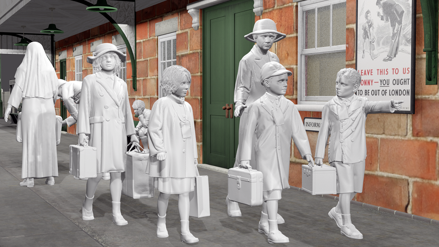 WWII The Blitz - Evacuees - Set 1 - 10 Figure Set