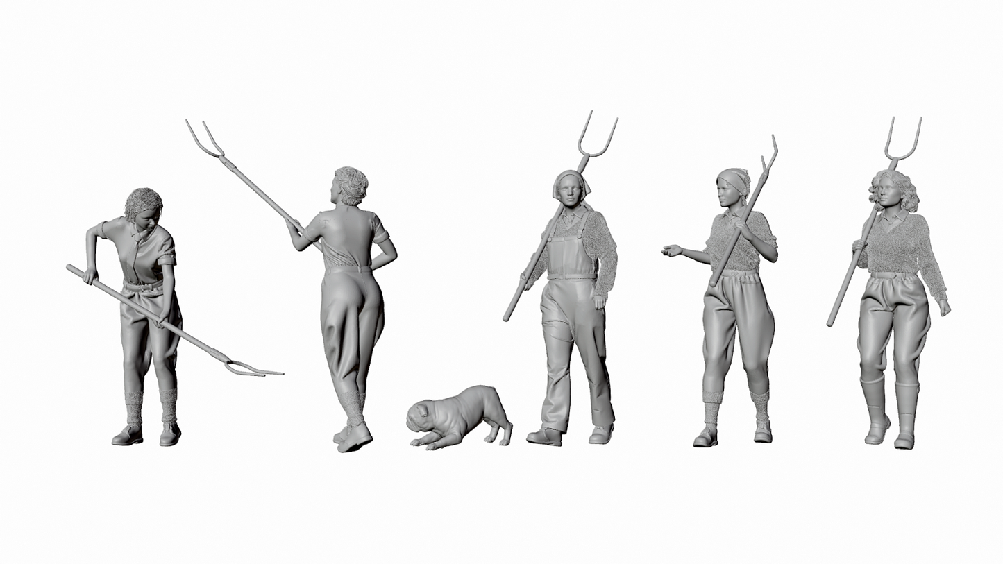 Home Front - Britain - Land Army Set 1 - Hay Harvest - 6 Figure Set