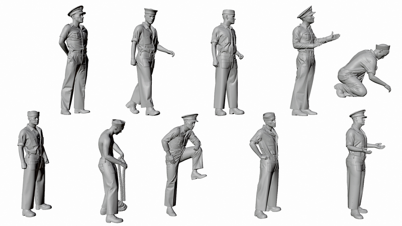 WWII US Navy - PT Boat Crew - Pacific - 10 Figures - Set 1