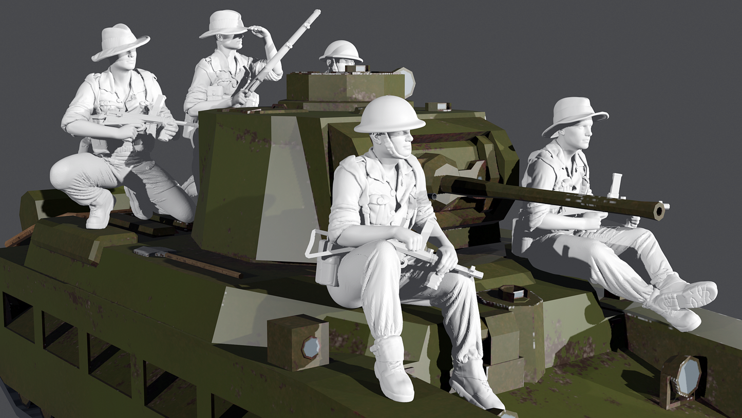 a group of soldiers sitting on top of a tank
