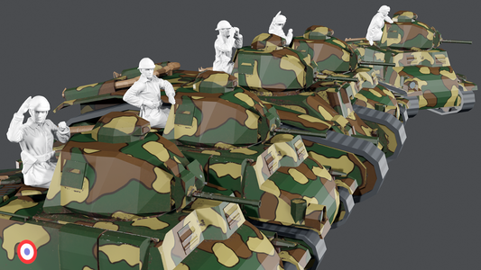 WWII 1940 Battle of France French Tank Commanders - 5 Figure Set