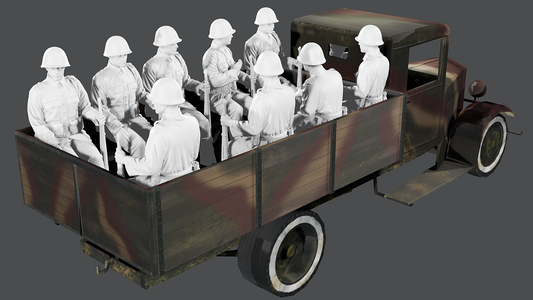 WWII Polish Army 1939 Truck Riders - Helmets - 10 Figure Set
