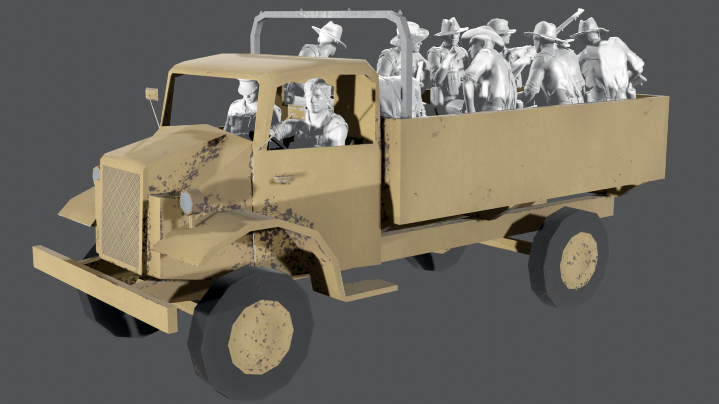 WWII Australian North Africa Truck Rider Set - 10 Figure Set