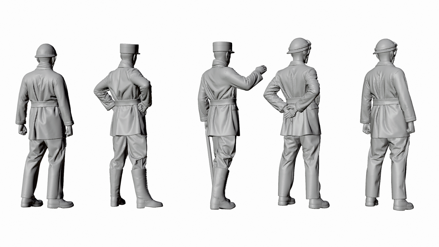 WWII 1940 Battle of France French Tank Crew - Orders - 5 Figure Set