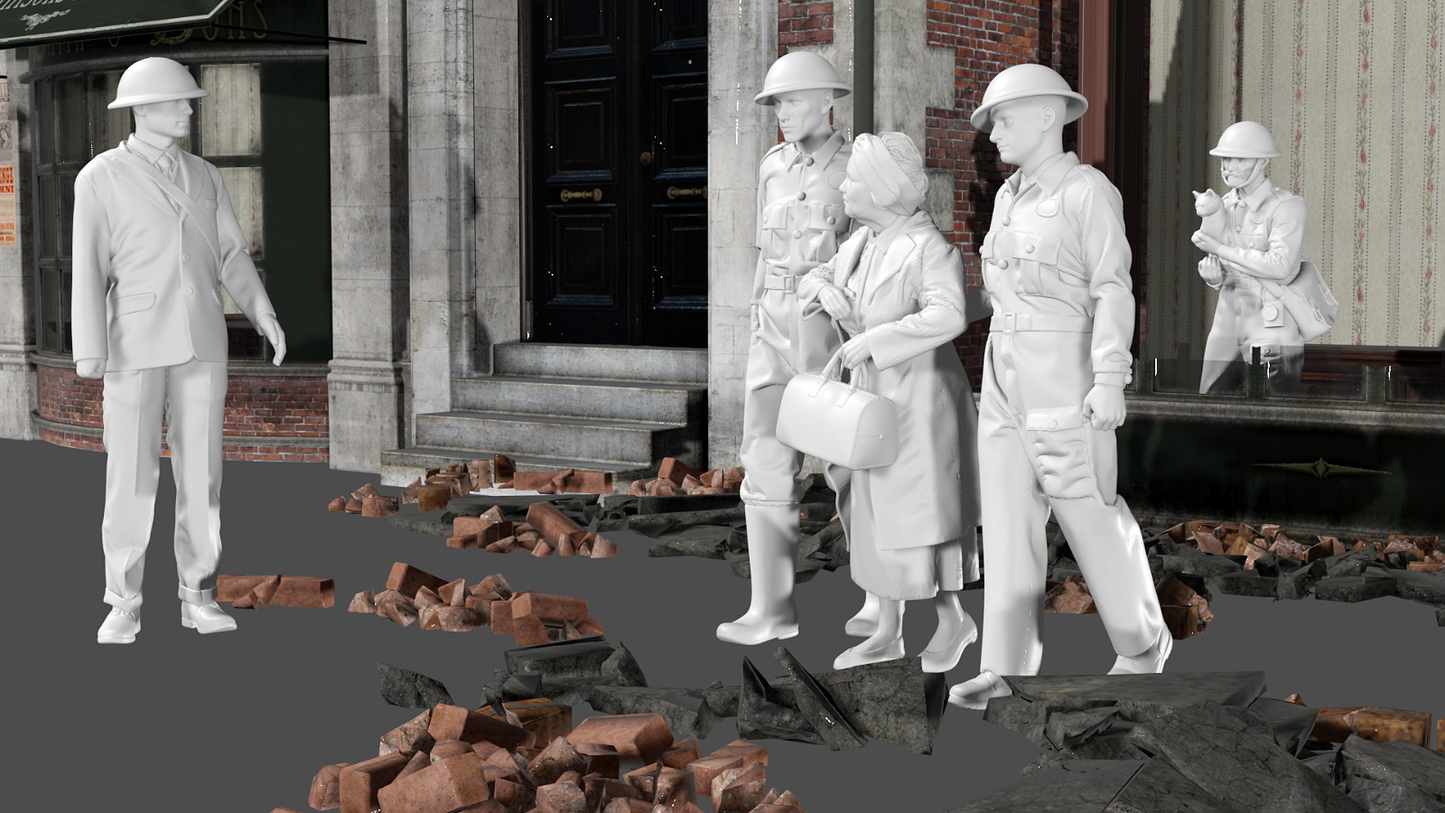 WWII The Blitz - ARP Wardens - Set 1 - 5 Figure Set