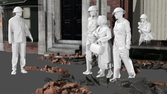WWII The Blitz - ARP Wardens - Set 1 - 5 Figure Set