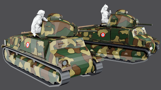 WWII 1940 Battle of France French Tank Commanders - 5 Figure Set