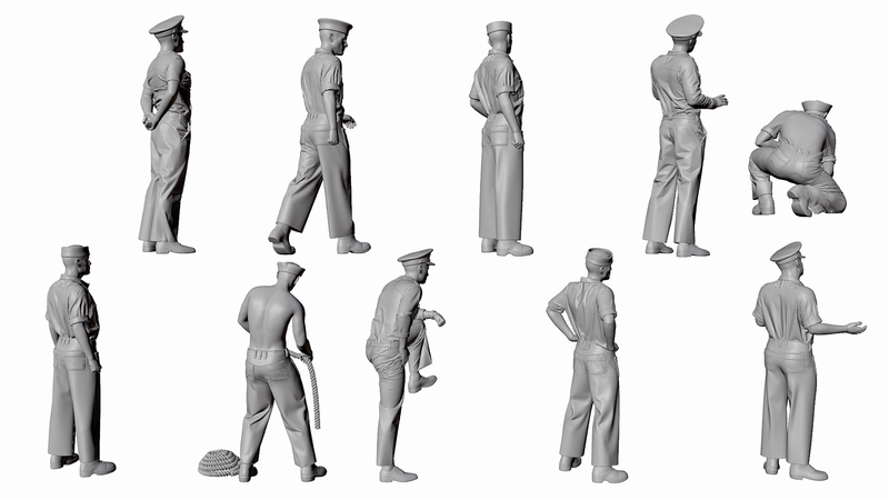 WWII US Navy - PT Boat Crew - Pacific - 10 Figures - Set 1