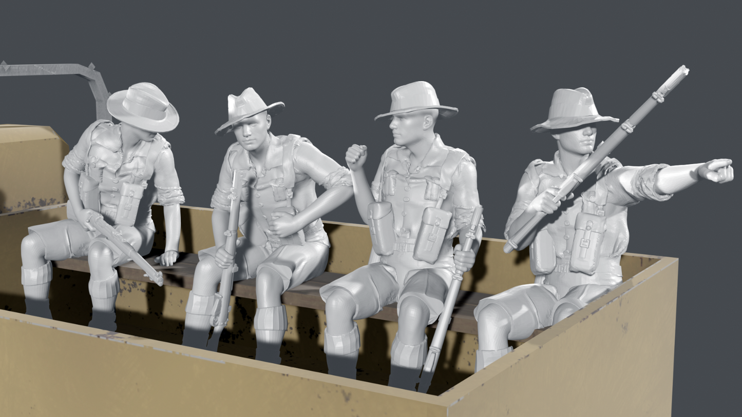 WWII Australian North Africa Truck Rider Set - 10 Figure Set